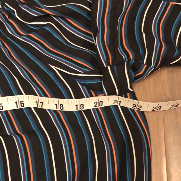 LOFT Outlet black Striped women’s Blouse top loose fit ruffle - Picture 4 of 5